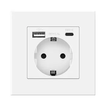 Настенная USB-вилка NYWP со стандартной двойной вилкой ЕС, 16 А, встроенная настенная розетка переменного тока 110–250 В, новый стиль, панельная комнатная розетка