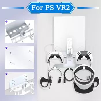 Настенная вешалка для PS VR2 с кабелем зарядного устройства 2 в 1 для PS5, настенная Подставка для хранения, ручка VR2, вешалка для контроллера шлема