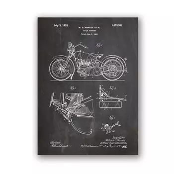 Настенная живопись Kasamanis "Мотоциклетный патент"