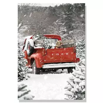 Настенное полотно AliPaint "Рождественский красный автомобиль"