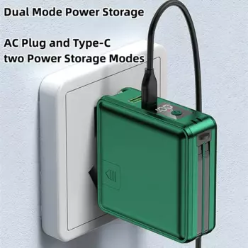 Настенное зарядное устройство на 15000 мА · ч, 15 Вт, беспроводное зарядное устройство, быстрая зарядка для iPhone 15, 14, Samsung, Xiaomi, портативное зарядное устройство с кабелем переменного тока