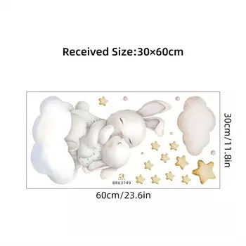 Настенные наклейки BRUP мультяшный кролик