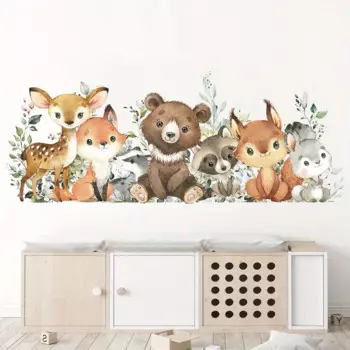 Настенные наклейки BRUP с медведем и оленем