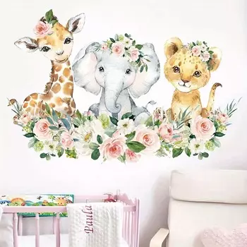 Настенные наклейки BRUP с мультяшными животными