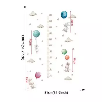 Настенные наклейки для роста "Воздушный шар, кролик" BRUP