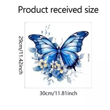 Настенные наклейки HANDANWEIRAN синяя бабочка цветок