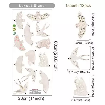 Настенные наклейки Kingsmile с птицами из ПВХ