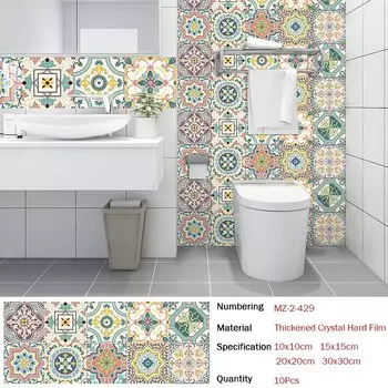 Настенные наклейки OUJING богемный стиль цветы 10 шт