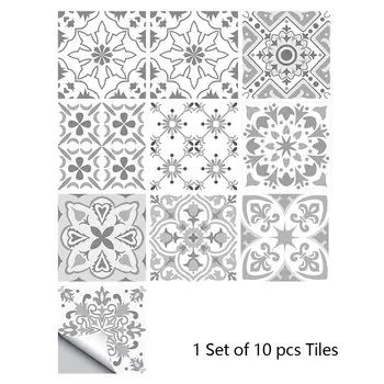 Настенные наклейки OUJING серые ПВХ 10 шт.