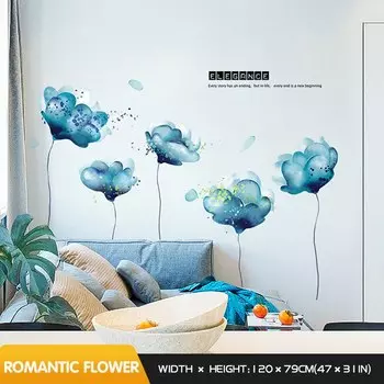 Настенные наклейки Romantic blue flowers skyfragrant