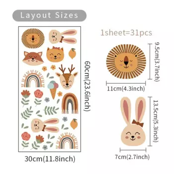 Настенные наклейки Skyfragrant с животными из ПВХ