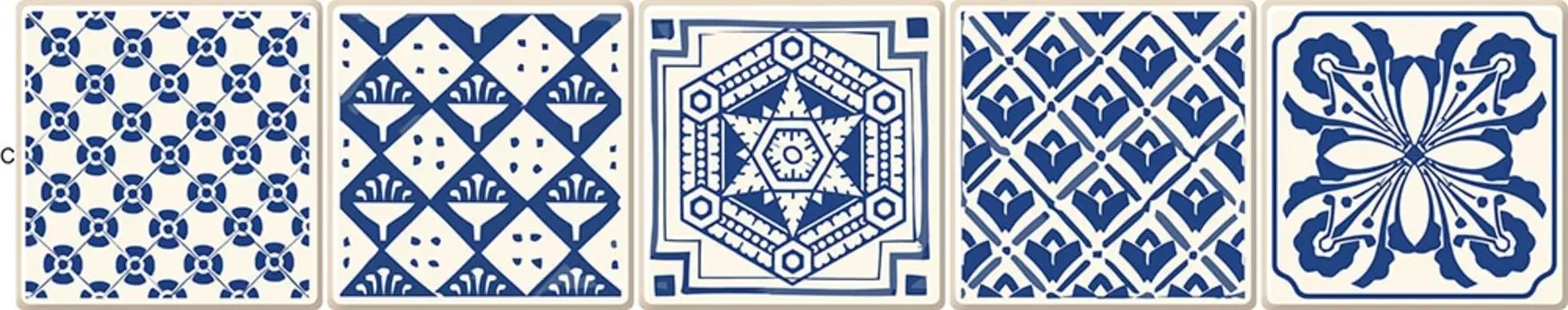 Настенные наклейки YanTin, богемный стиль, синяя и бежевая полоска, ПВХ