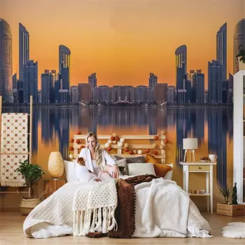 Настенные стикеры в скандинавском стиле на заказ, фоновая настенная ткань для телевизора, обои для гостиной, эскизы, городское здание, Настенные обои для улучшения дома