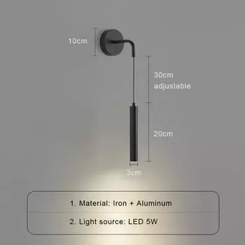 Настенные светильники BANMENG, белые/черные, теплый белый/белый свет