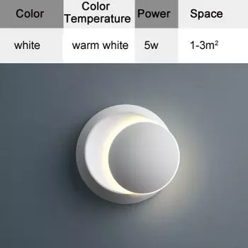 Настенные светильники QIYIMEI вращающиеся черные белые 5Вт