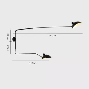 Настенные светильники TAONUANSHU черные регулируемые LED