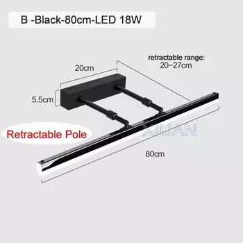 Настенные светильники XIUAN выдвижные зеркальные черные хромом 220В
