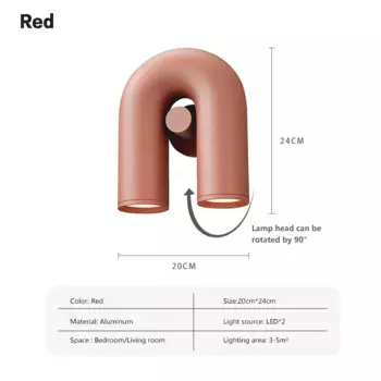 Настенные светильники ZIMULONG, U-образные, красный/серый/синий/черный