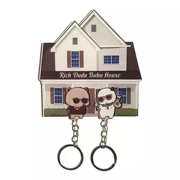 Настенный держатель для ключей Bubu Dudu, милые брелки, вешалка для ключей, детский медведь Ир, панда, брелок для ключей для аксессуаров, сумка, брелок для фанатов, подарки для пар