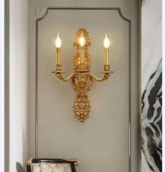 Настенный медный хрустальный светильник во французском стиле, W42cm H72cm 5L, свеча, гостиная, спальня, прикроватная лестница, коридор, настенный светильник AC 110 В 220 В