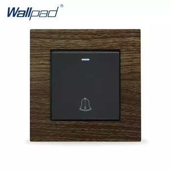 Настенный переключатель дверного звонка, Алюминиевый металлический каркас, деревянный дизайн, кнопочный переключатель, переключатель моментальная перезагрузка