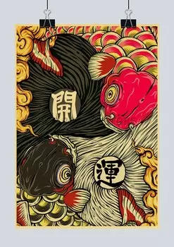 Настенный плакат lanxihaibao Рыбки и красный кои