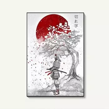 Настенный плакат самурая MINISO, японский стиль