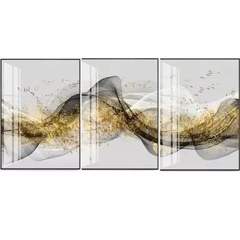 Настенный постер AsenArt, Золотая абстрактная лента, холст