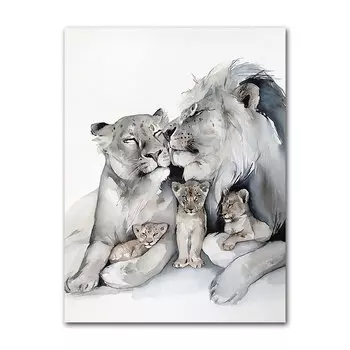 Настенный постер с львами DHRM
