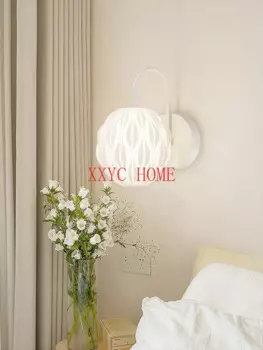 Настенный прикроватный светильник для спальни, в скандинавском креативном кремовом стиле, 3D-печать коридора, коридора, настенный светильник для гостиной, дивана