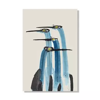 Настенный принт Blue Hour Красный журавль