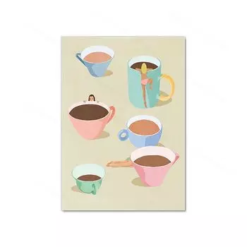 Настенный принт "Вечеринка у бассейна", jiyuexiangyun