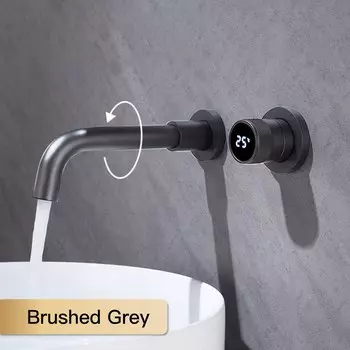 Настенный смеситель Aitana черный керамический