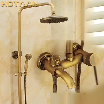 Настенный смеситель для душа HOTAAN Антик Брасс