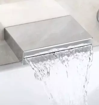 Настенный смеситель «Водопад» для ванной комнаты, латунный Смеситель для раковины горячей и холодной, медный хромированный смеситель для раковины с одним отверстием