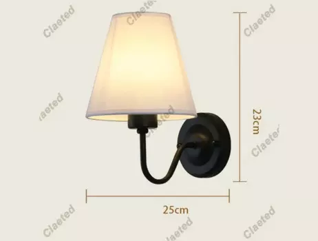 Настенный светильник Claeted 4018, тканевый абажур, золото/белый/черный