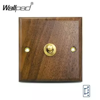 Настенный светильник ель из латуни с переключателем из настоящей древесины