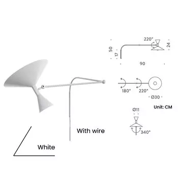 Настенный светильник HomeLover Марсель белый черный