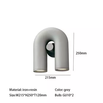 Настенный светильник IWP U-образный серый/черный/оранжевый