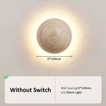 Настенный светильник Juhaw, кремовый, травертин, 10Вт