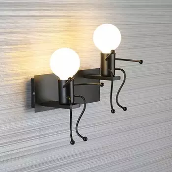 Настенный светильник MengJay металлический мультяшный робот