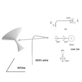 Настенный светильник TAONUANSHU, белый, черный