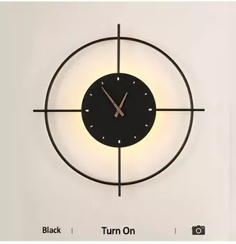 Настенный светильник VECLI с золотыми часами LED 11 Вт черный