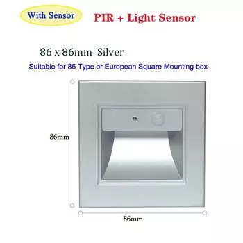 Настенный светильник WAAJEA квадратный датчик движения белый