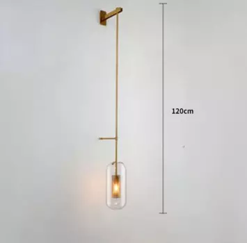 Настенный светильник Wushiyu стеклянный черный металл