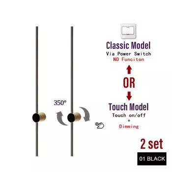 Настенный светильник YNL черный 8Вт теплый белый