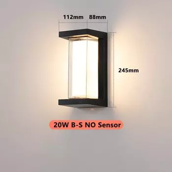 Настенный светильник Zhengde lighting с датчиком движения 20 Вт черный