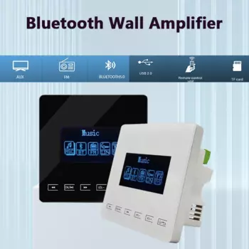 Настенный усилитель с Bluetooth, мощный Hi-Fi стереоусилитель с мини сенсорными кнопками для домашнего кинотеатра, аудиосистема, FM, USB, TF, AUX