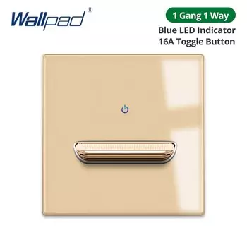 Настенный выключатель Wallpad с золотой стеклянной панелью