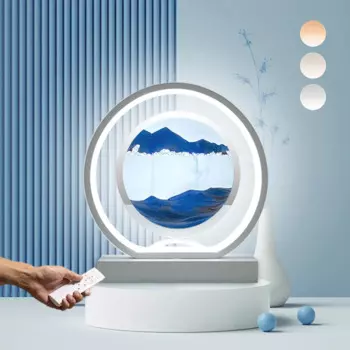 Настольная 3D лампа в виде круглых песочных часов, 3 цвета